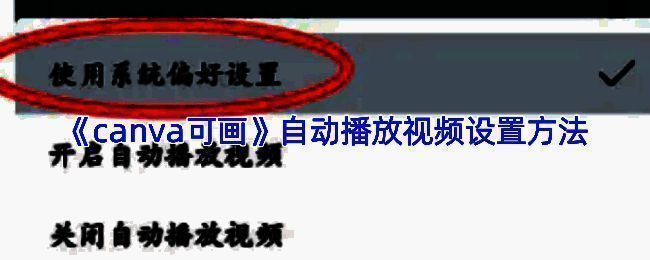 Canva可画自动播放视频设置入口示意图