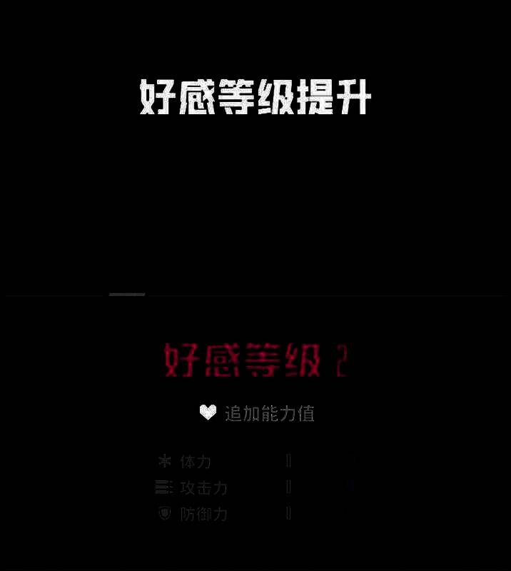 妮姬角色互动界面，展示好感度提升后的专属剧情画面