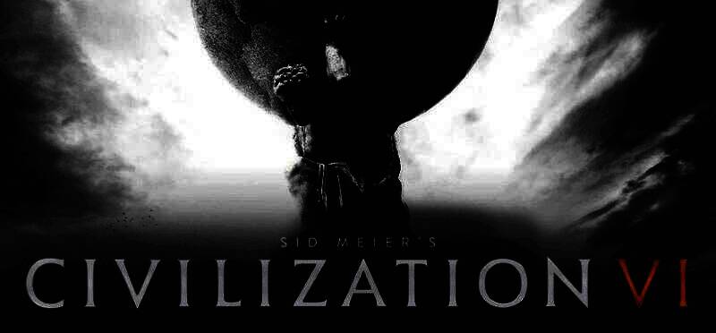 《文明6》游戏封面展示，背景为古代文明建筑群，界面中央为游戏标题