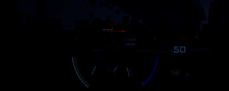 《解限机》中龙渊机甲战斗画面，能量机炮连续射击，电光四射