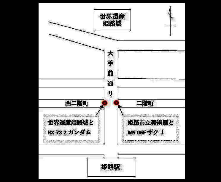 《机动战士高达》井盖设计手稿，展示了高达与扎古2的机体细节