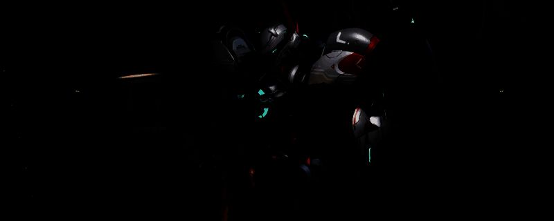 《解限机》飞景机甲红异端高达涂装效果图，展示完整配色后的机体外观，红色为主调，搭配灰黑细节，极具科幻感