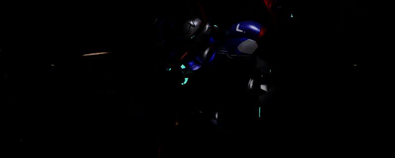 飞景机甲命运高达风格涂装示例图，展示完整机体配色效果