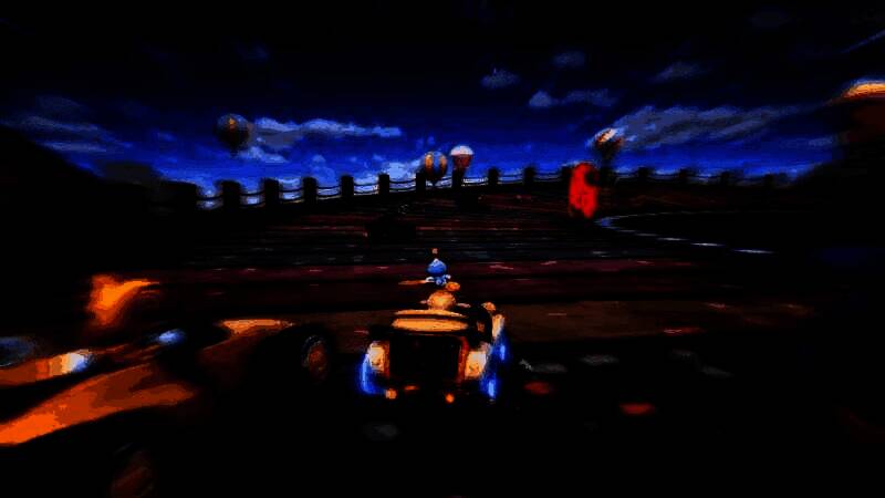 玩家在赛道上驾驶自定义赛车，车身涂装炫目夺目