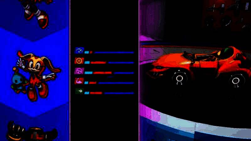 多人竞速场景，多辆个性化赛车在赛道上激烈角逐