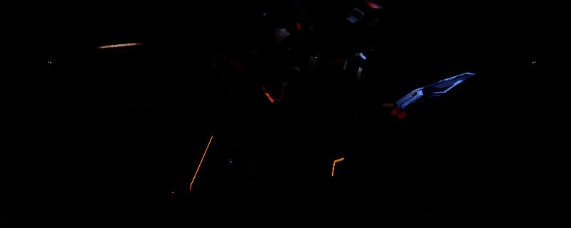 鸣神机甲归零者涂装完整配色展示，机甲整体以黑灰为主，局部点缀红色，科技感十足