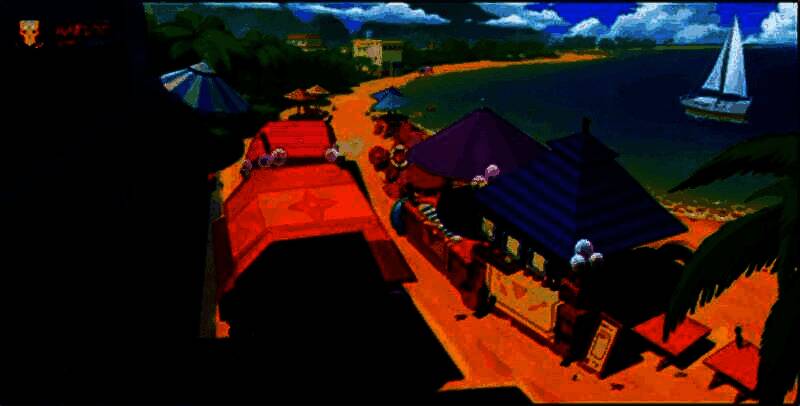 夏日女忍互动界面，展示角色对话与相册解锁系统