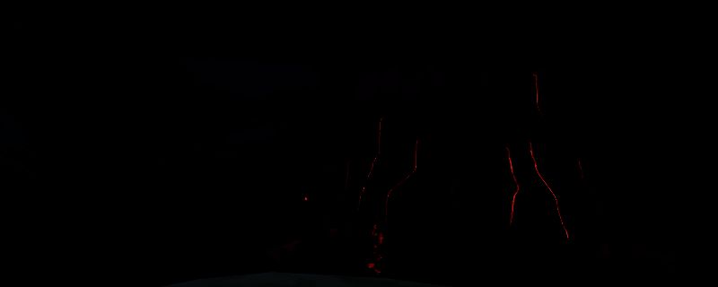 《PEAK》探险队在火山外围区域探索，背景为熔岩地形与高耸火山口