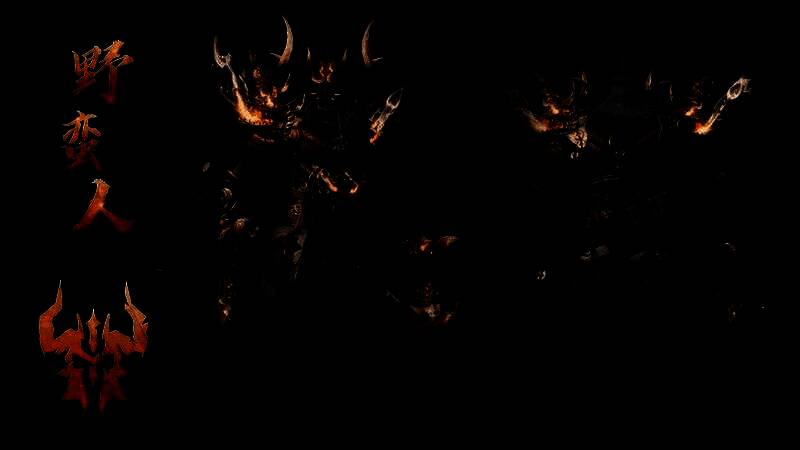 野蛮人职业典藏版配色展示，佩戴火焰纹面具，气势十足