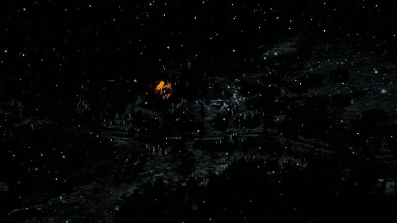 《突袭5》战斗场景，步兵小队在废墟中进行战术推进