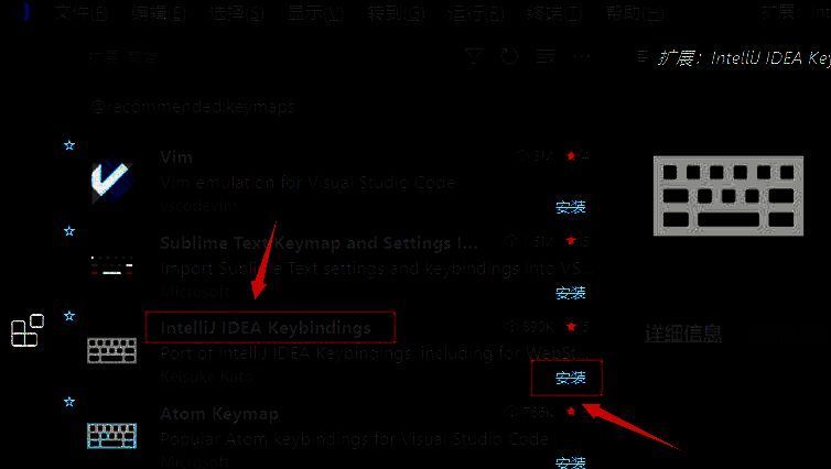 IntelliJ IDEA Keybindings插件详情页面，显示安装进度条