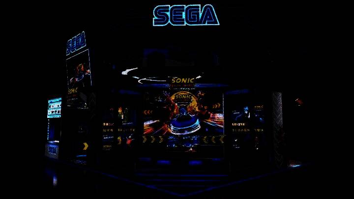 SEGA嘉年华展台平面示意图，清晰标注五大区域分布