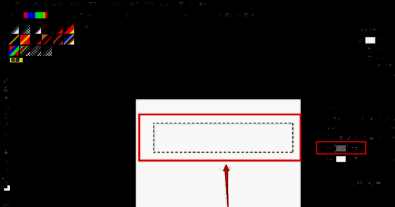 Photoshop渐变工具设置界面，展示多种颜色渐变选择