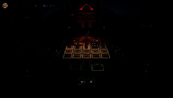 游戏胜利画面，传教者站在高台之上，信徒们簇拥在下方，背景升起信仰之旗