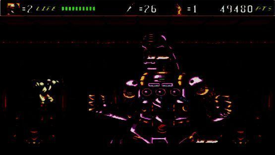 《超级忍 反攻的斩击》宣传图，主角手持武士刀跃起，背景是充满未来感的日式城镇