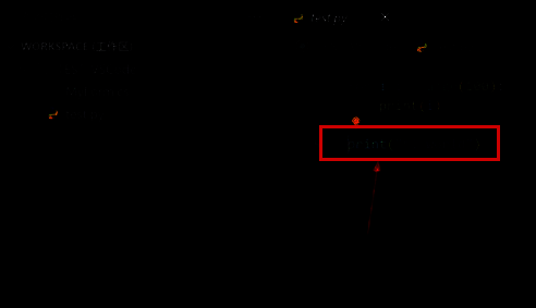 代码编辑区中多行Python代码被蓝色高亮选中