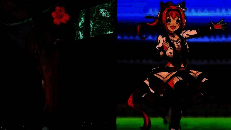 春乌拉拉原型马站在夕阳下的牧场中，眼神坚定，仿佛诉说着不屈的故事