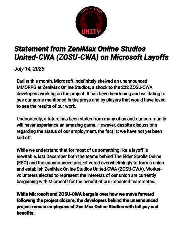 ZeniMax Online Studios团队工作场景，开发者专注调试游戏画面