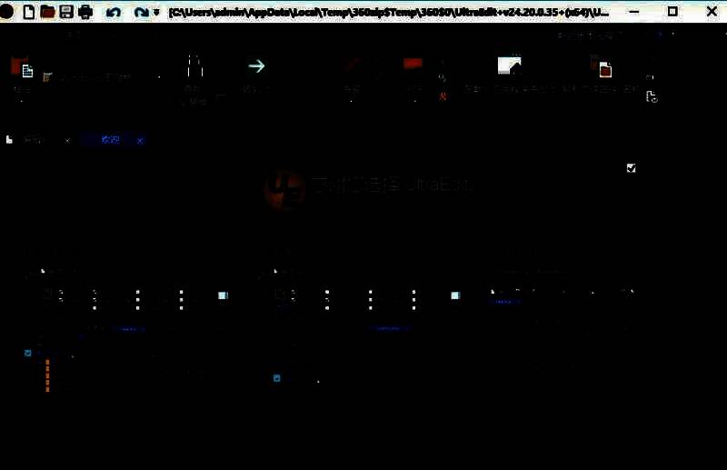 Ultra Edit初始设置界面截图，清晰展示三种自定义选项：布局、主题与菜单样式