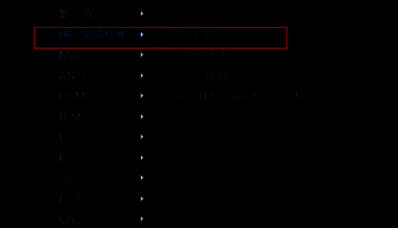 编码列表中选中“UTF-8”选项，界面清晰标注该编码适用于国际化场景
