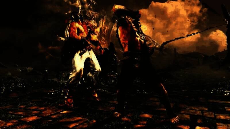 沙加特释放猛虎波，绿色能量波向前推进，光影效果强烈