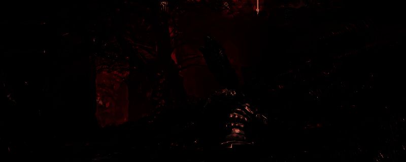 腐败森林全景地图截图，绿色雾气弥漫，地势平坦开阔，远处可见标志性建筑轮廓