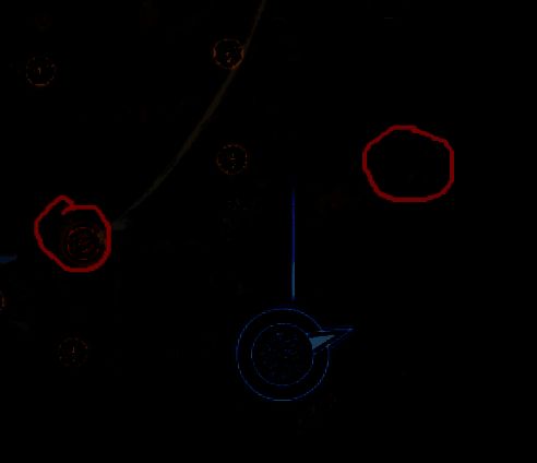 地图截图标注两个常用庇佑刷新点，分别位于桥梁下方和石柱旁，配有清晰箭头指引