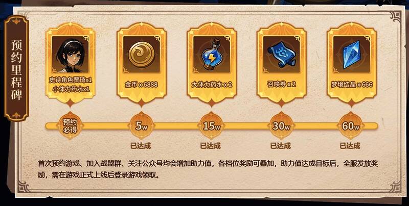 游戏内福利界面截图，清晰列出各项奖励内容，包括史诗角色、梦境结晶、召唤券等图标