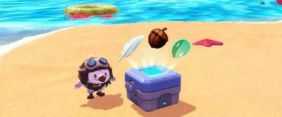 奇珍系统界面展示，多个发光道具悬浮于艾比周围，属性面板显示‘攻击力+15%’‘暴击率+10%’