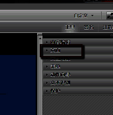 工具面板中高亮显示‘页面’功能选项，界面清晰直观