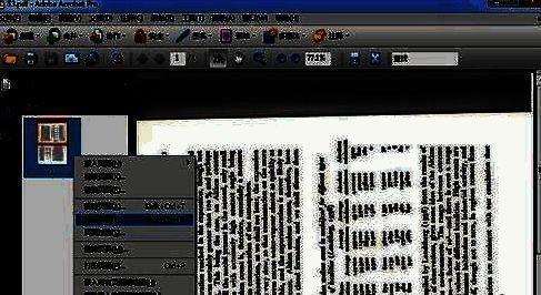 鼠标右键点击缩略图后弹出菜单，高亮显示‘旋转页面’选项