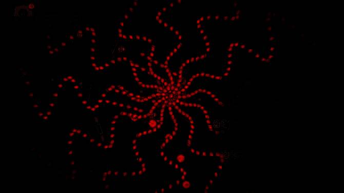 游戏中飞船在咖啡星表面采集资源的场景，光效绚丽，UI简洁直观