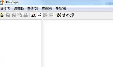 eXeScope软件主界面展示，左侧为资源选择区，右侧为编辑区域，整体为经典Windows风格界面