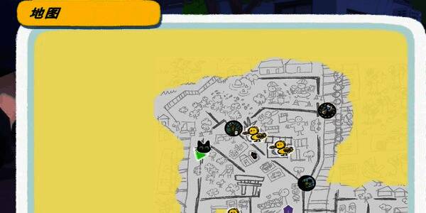 游戏角色站在街角，前方有一位坐着的人类手中拿着明显的粉色甜甜圈