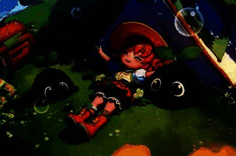 游戏开发团队工作场景插画，几位卡通风格的开发者正在讨论岛屿设计图，背景墙上贴满‘低碳生活’‘绿色能源’等关键词