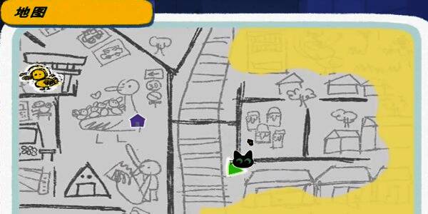 游戏地图中标记的日常美容动作获取位置，红点清晰标注在居民区小巷