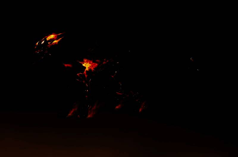 啸月·覆火海坐骑展示，一匹赤红色巨狼仰天长啸，周身烈焰升腾，地面熔岩裂痕蔓延，气势磅礴