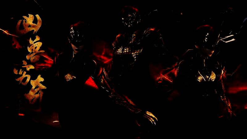 万象门派武器设计概念图，展示短笔、长笔与画卷三种形态，线条流畅，融合书法笔意与武侠意境