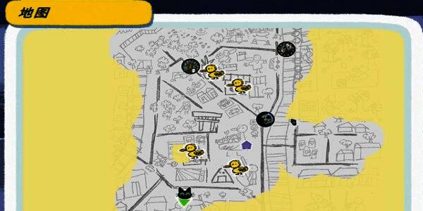 小猫咪在城市街道边准备猛扑的瞬间，眼神专注锁定目标