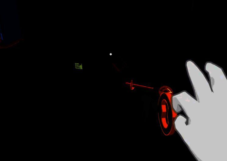 浴帘梦境中，笔记位于舞台右侧门边的墙面上，背景为朦胧灯光与轻柔帷幕