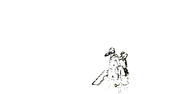 桃地再不斩手持断裂的斩首大刀，在浓雾中缓缓前行，周身弥漫着阴冷气息