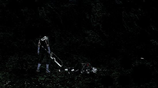 再不斩释放鬼人化，查克拉爆发，断刀恢复完整，周身血雾翻涌