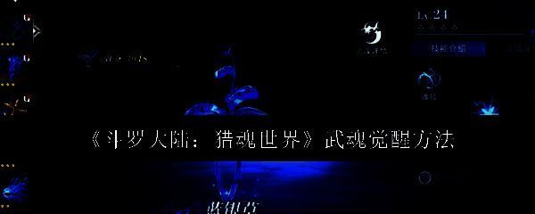 《斗罗大陆：猎魂世界》武魂选择界面，多个发光武魂悬浮于空中，主角立于中央准备觉醒