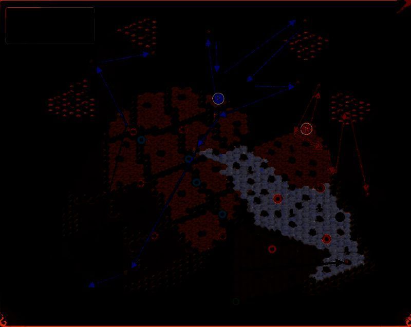 第二阶段路线图，标注三队分头占领远征营地的路径