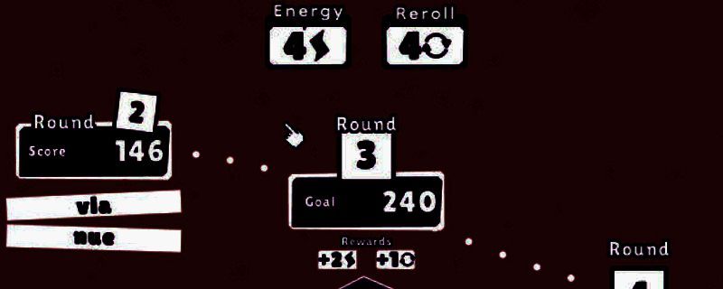 《Wordatro!》游戏主界面展示，背景为抽象文字拼图风格，界面中央显示游戏LOGO，整体风格极简且富有设计感