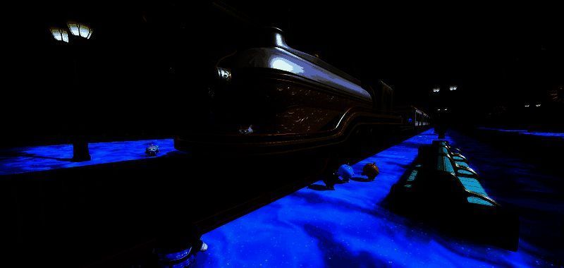 列车从蛋仔岛站台出发的瞬间，星空穹顶洒下光芒，蛋仔们挥手告别