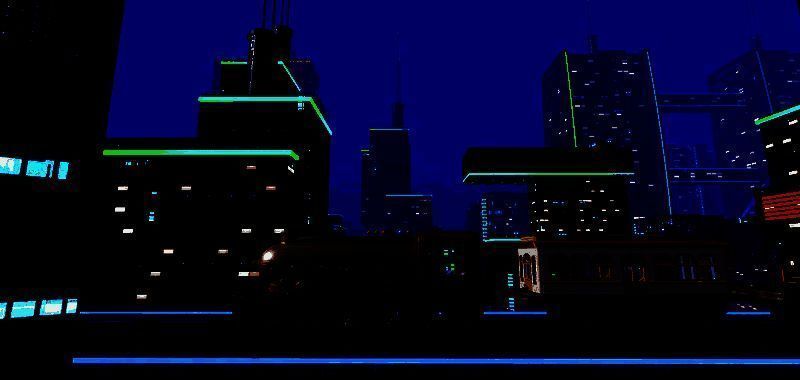 列车高速穿越赛博隧道，霓虹光影在车身流动，惊魂街区的追捕者在窗外闪现