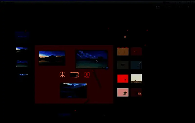 模板拼图界面展示，右侧为不同风格的拼图模板缩略图列表