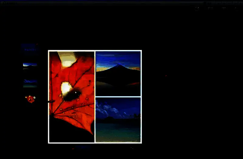 图片拼接功能界面，多张图片自动排列在一条直线上，形成连贯画面