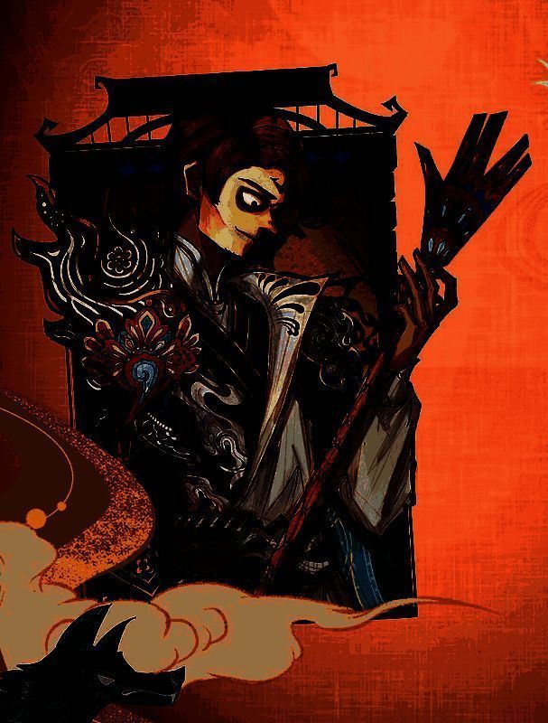 狼人杀游戏角色以皮影风格展示，清晰侧脸轮廓搭配传统纹样装饰，整体风格古朴灵动，极具视觉冲击力